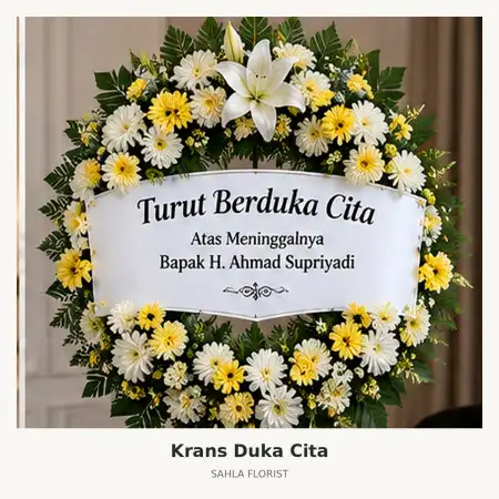 Krans Bunga Duka Mega Kuningan